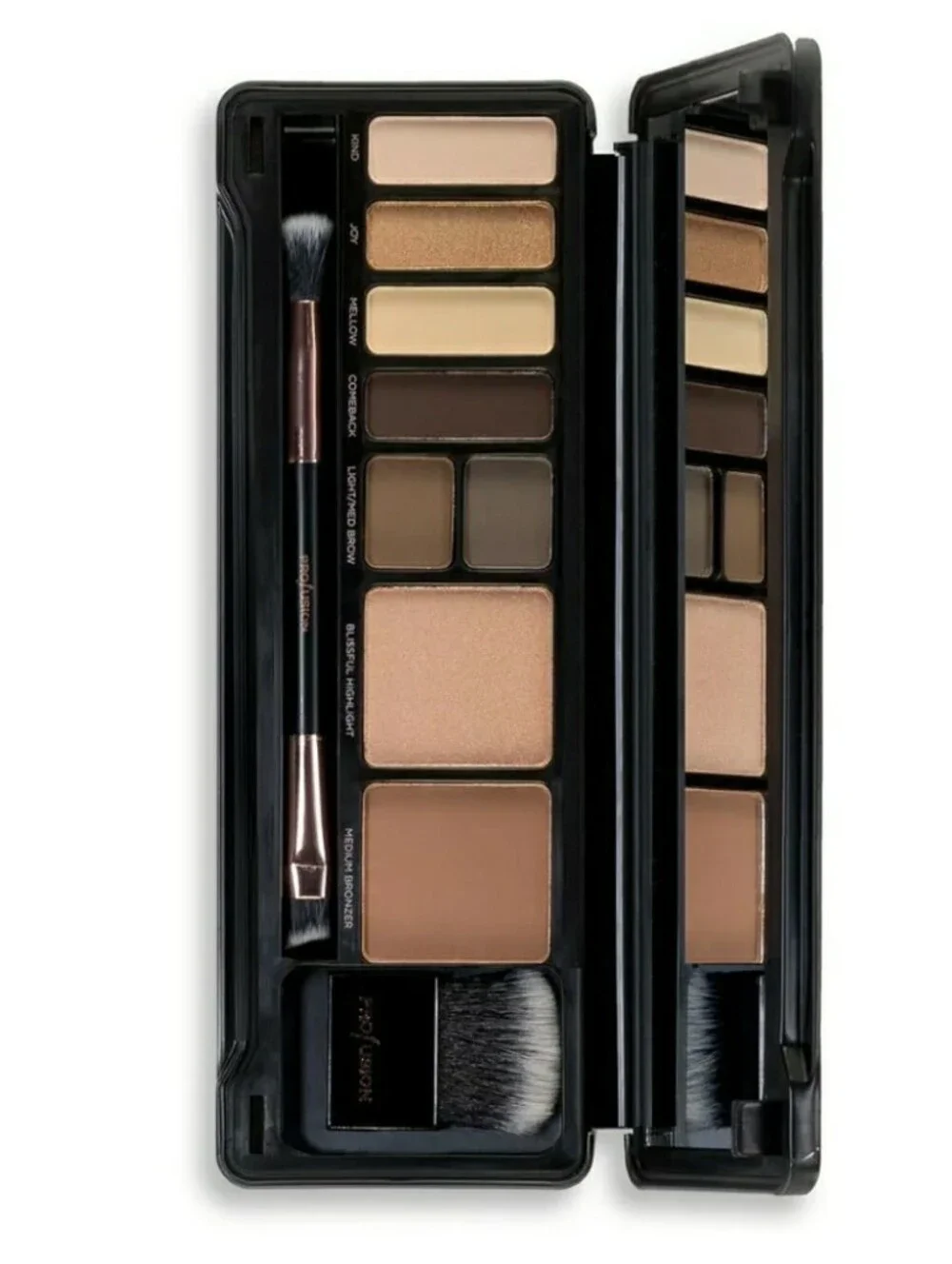 PROFUSION COSMETICS DAY FACE PRO MAKEUP CASE - 8 SHADES PALETTE WITH BRUSHES NEW